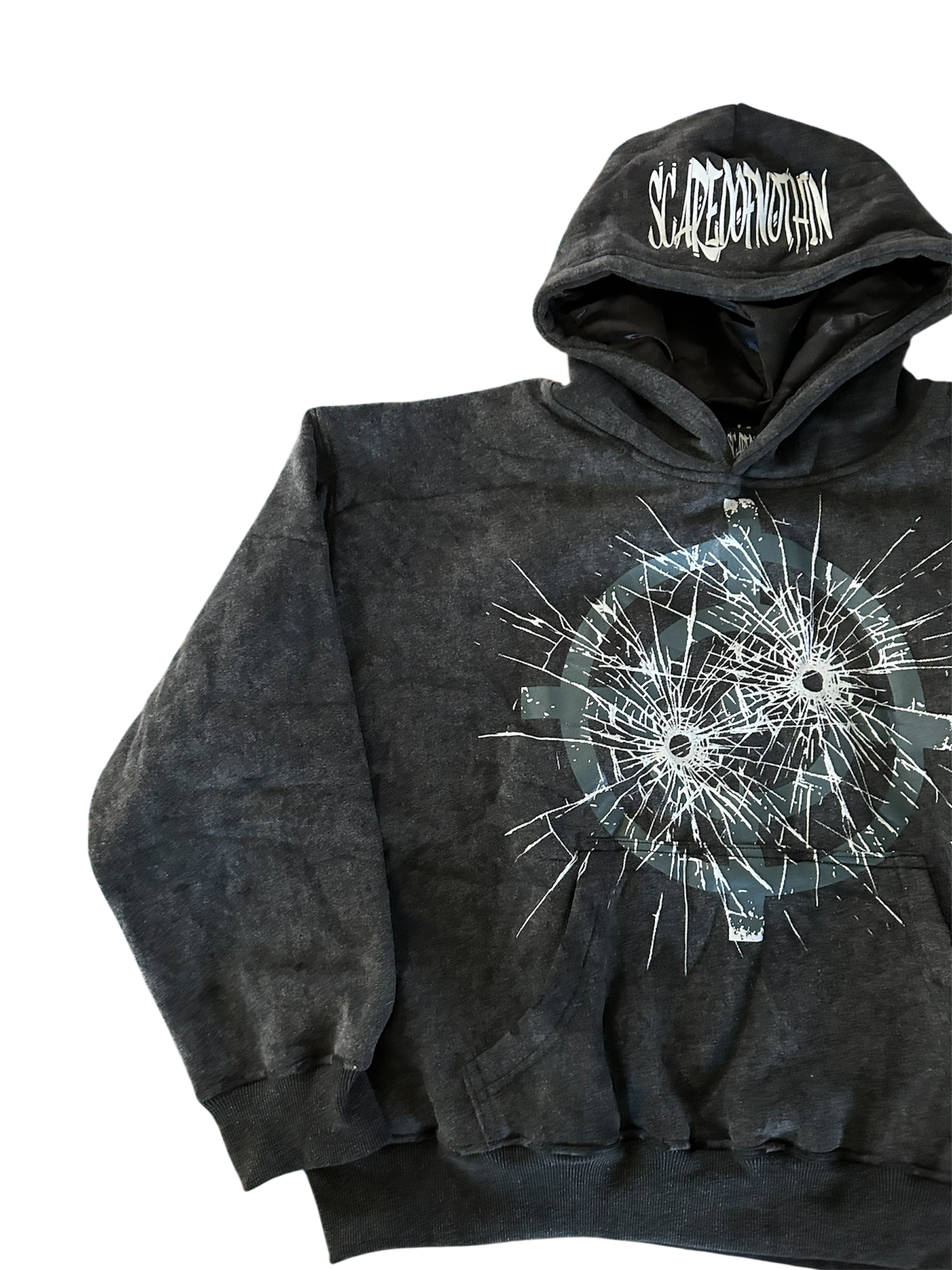 Scaredofnothin charcoal hoodie